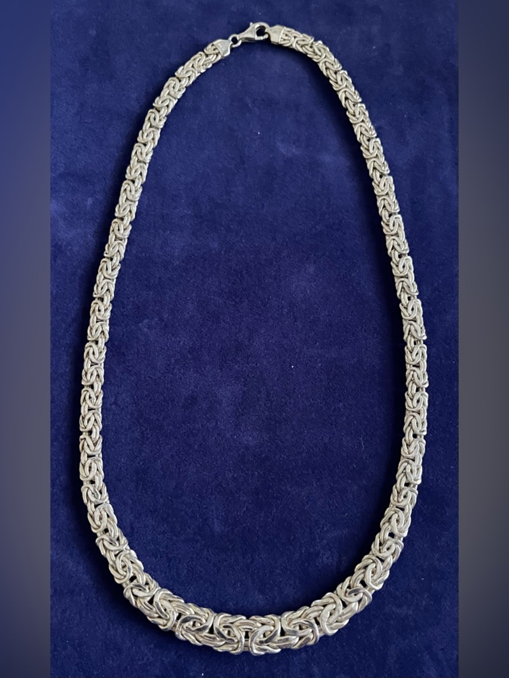Silver AK 925 Vintage Byzantine Graduated Necklace 20” NEVER WORN /marked Turkey